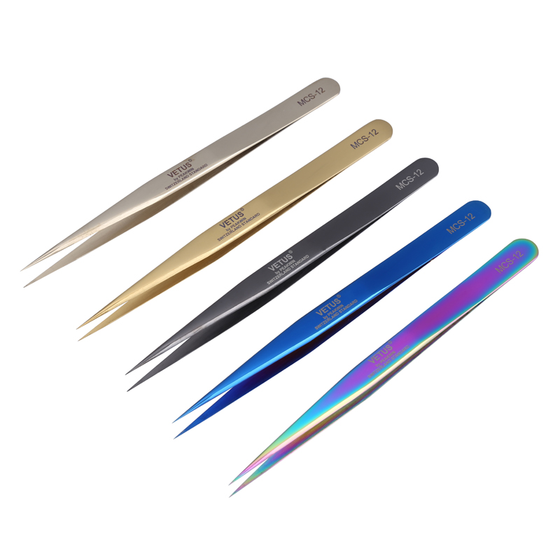 Smd Tweezer Set - Original Vetus MCS-12 Precision Tweezers Stainless