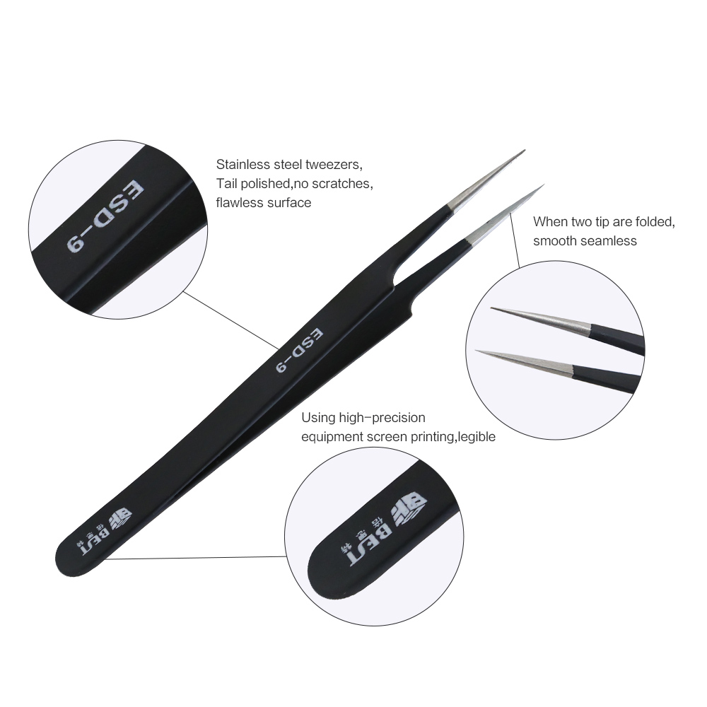 BST-ESD-9 Anti-Static Tweezers - Smd Tweezer Set review and price