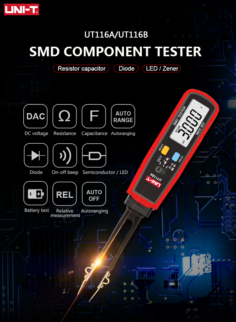 UT116A UT116C Digital Tweezers - Smd Tweezer Set review and price
